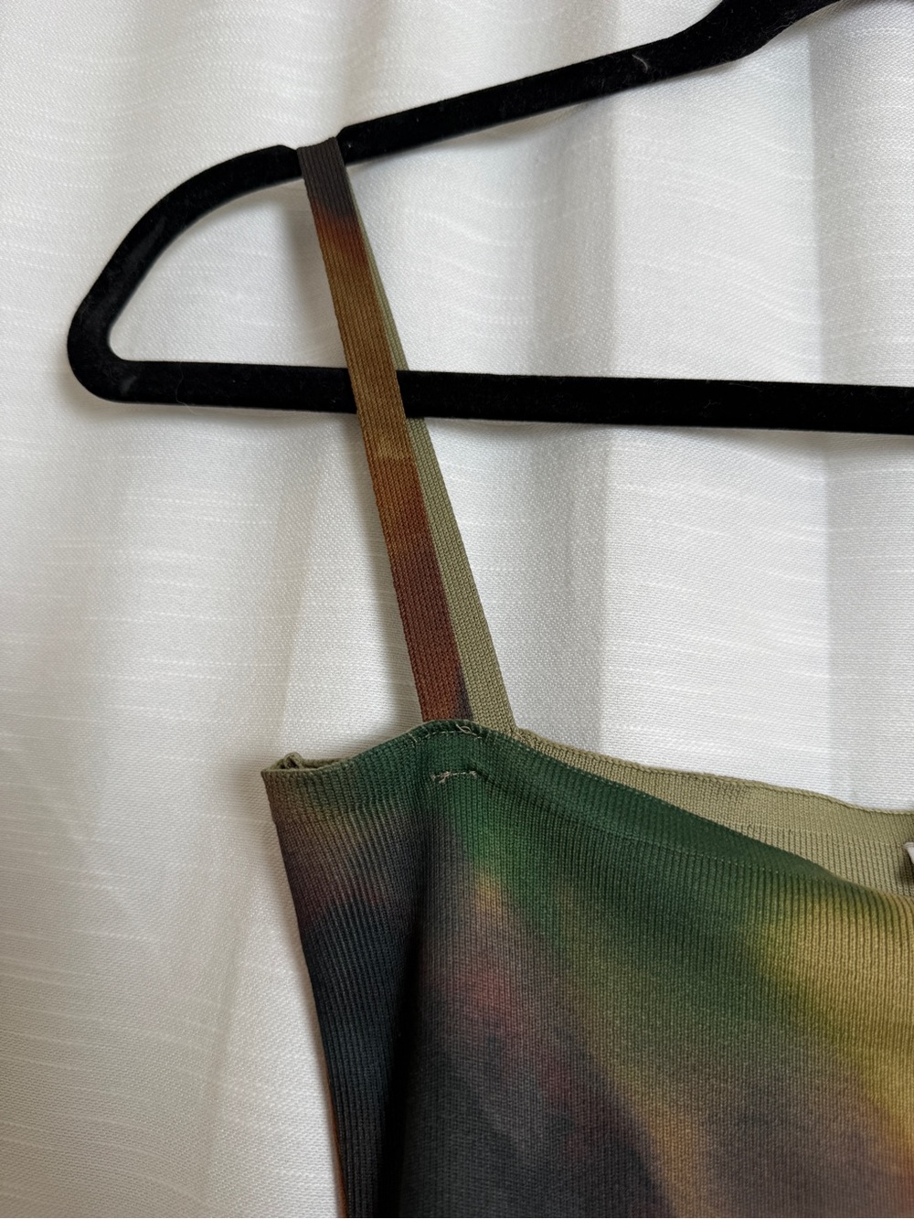 Zara Abstract Print Satin Midi Dress Brown Green Bodycon Slip Dress | Size S - Picture 9 of 13